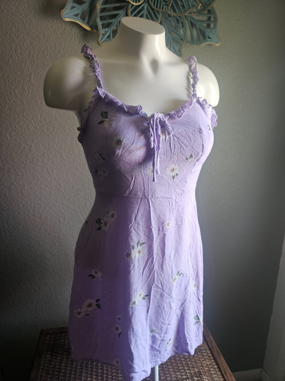 Juniors Aeropostale Ruffled Lavender Purple Daisy Spring Dress Size Small
