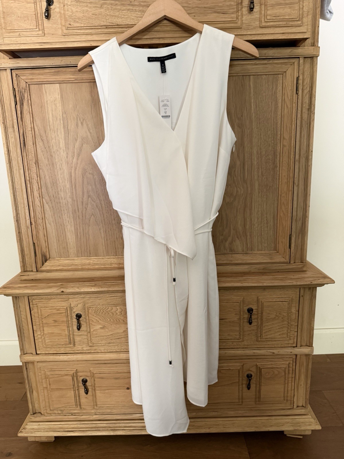 NWT White House Black Market WHBM Waterfall Ruffle Wrap Dress Sz. 12
