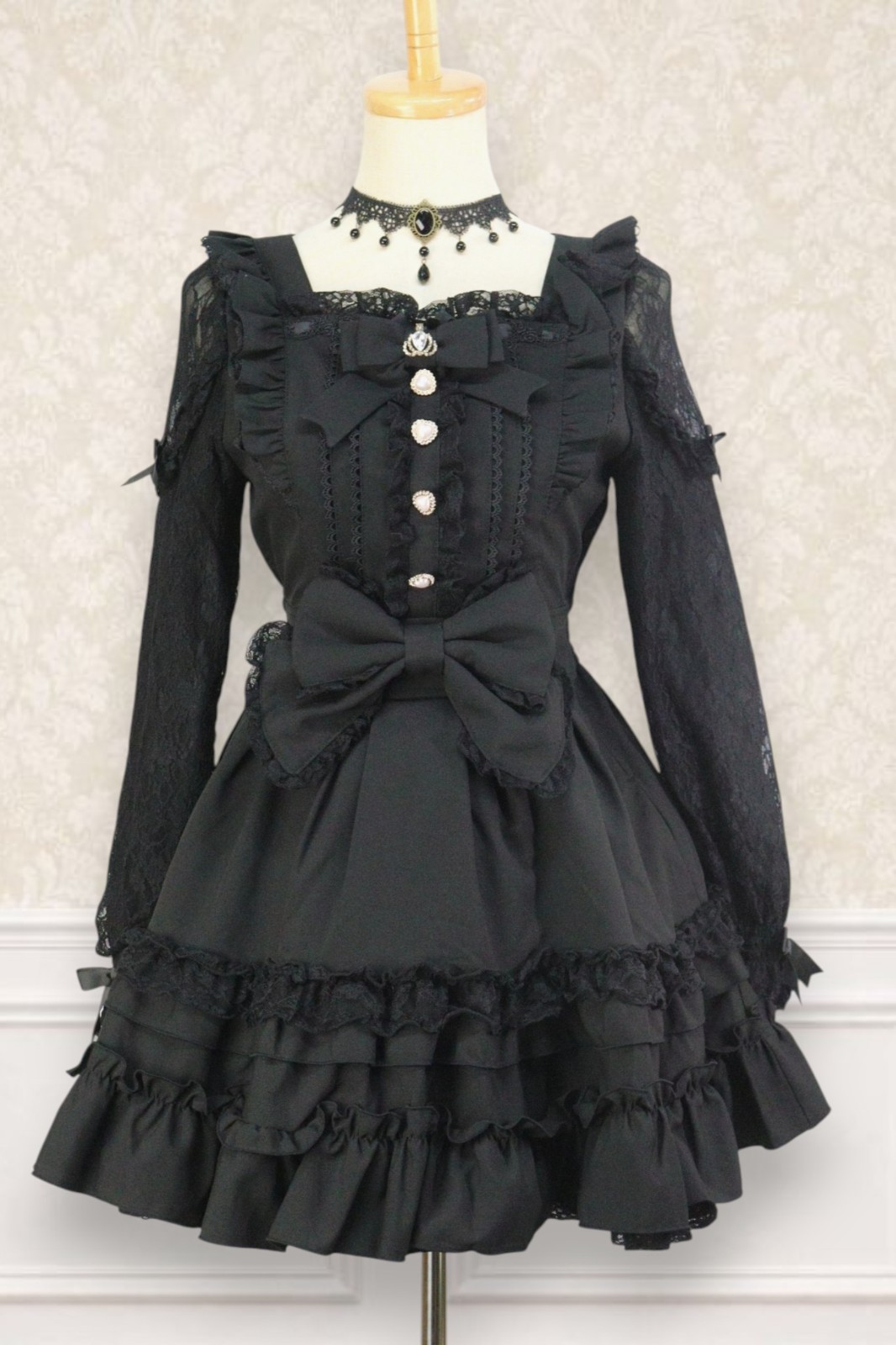 Liz Lisa Black Lolita Mini Dress 652 0296a