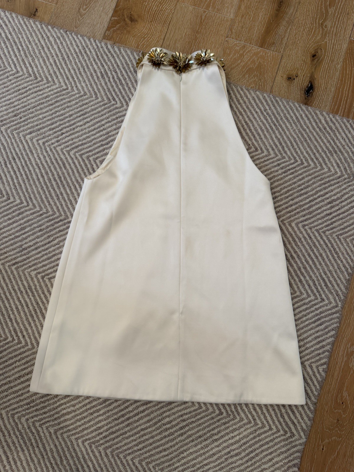 Retrofête Giacinta Embellished Dress Cream Gold Sz M Retail $598 Worn Once Ivory