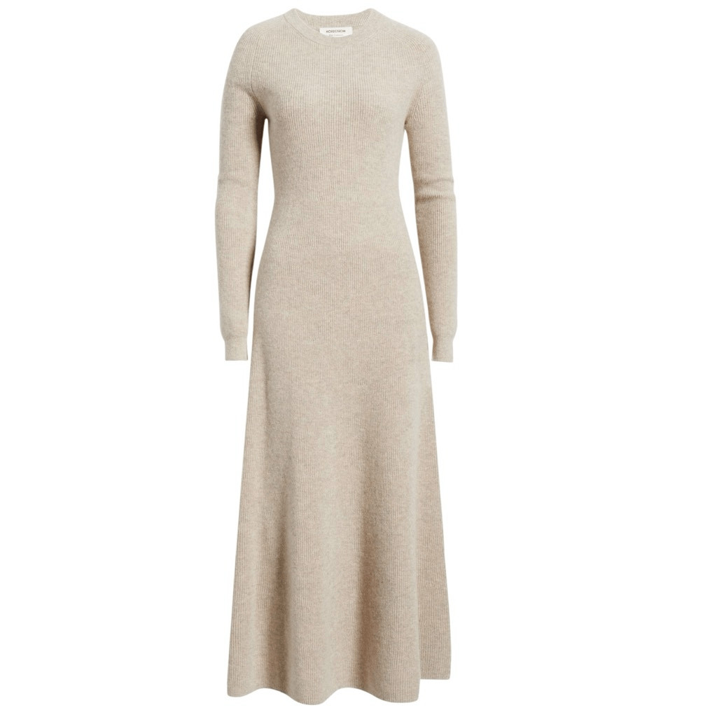 Nordstrom cashmere blend tan etherea Heather ribbed knit maxi dress size XL NWT
