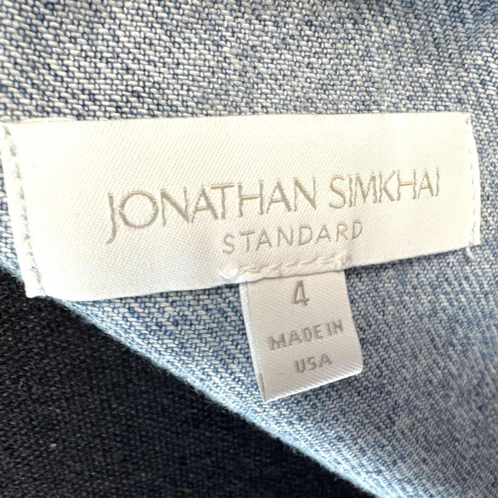 Size 4 Jonathan Simkhai Standard Poppy dress lightwash denim Americana Y2K 10705