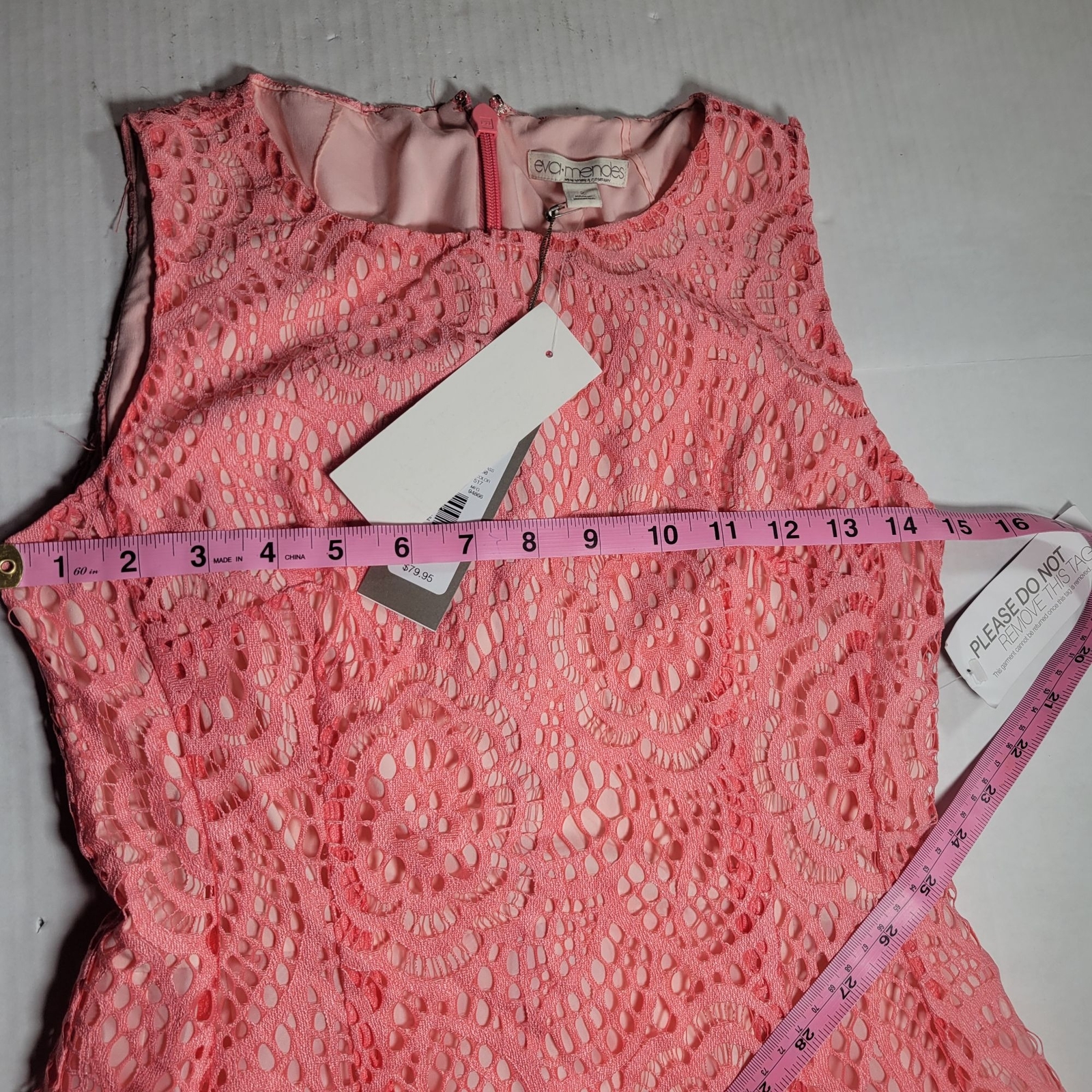 Eva Mendes NY&C Formal Classic Elegant Pink Lace Sleeveless Dress Size 2