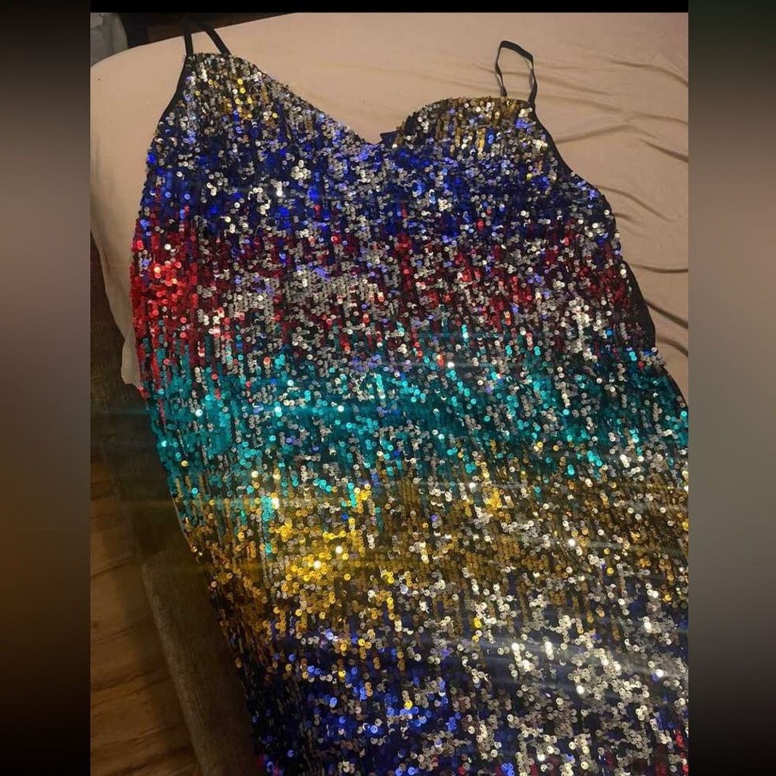 SHEIN CURVE+ Plus Colorblock Sequin Bodycon Party Glam Dress NWT
