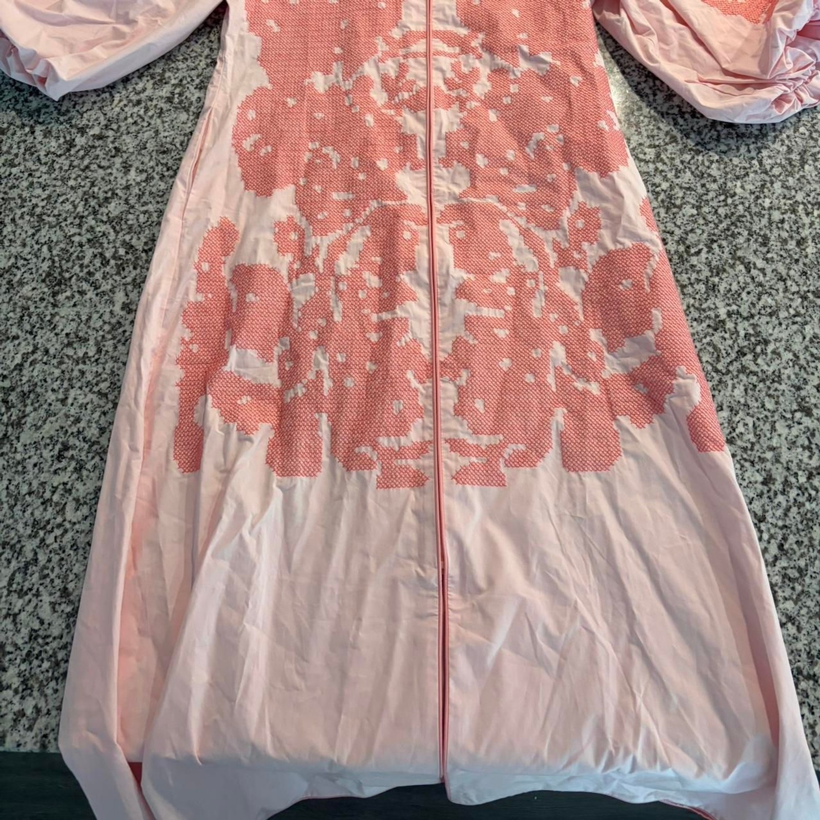 Truly Unique Stunning Women’s Embroidered Salmon Pink Dress Size L