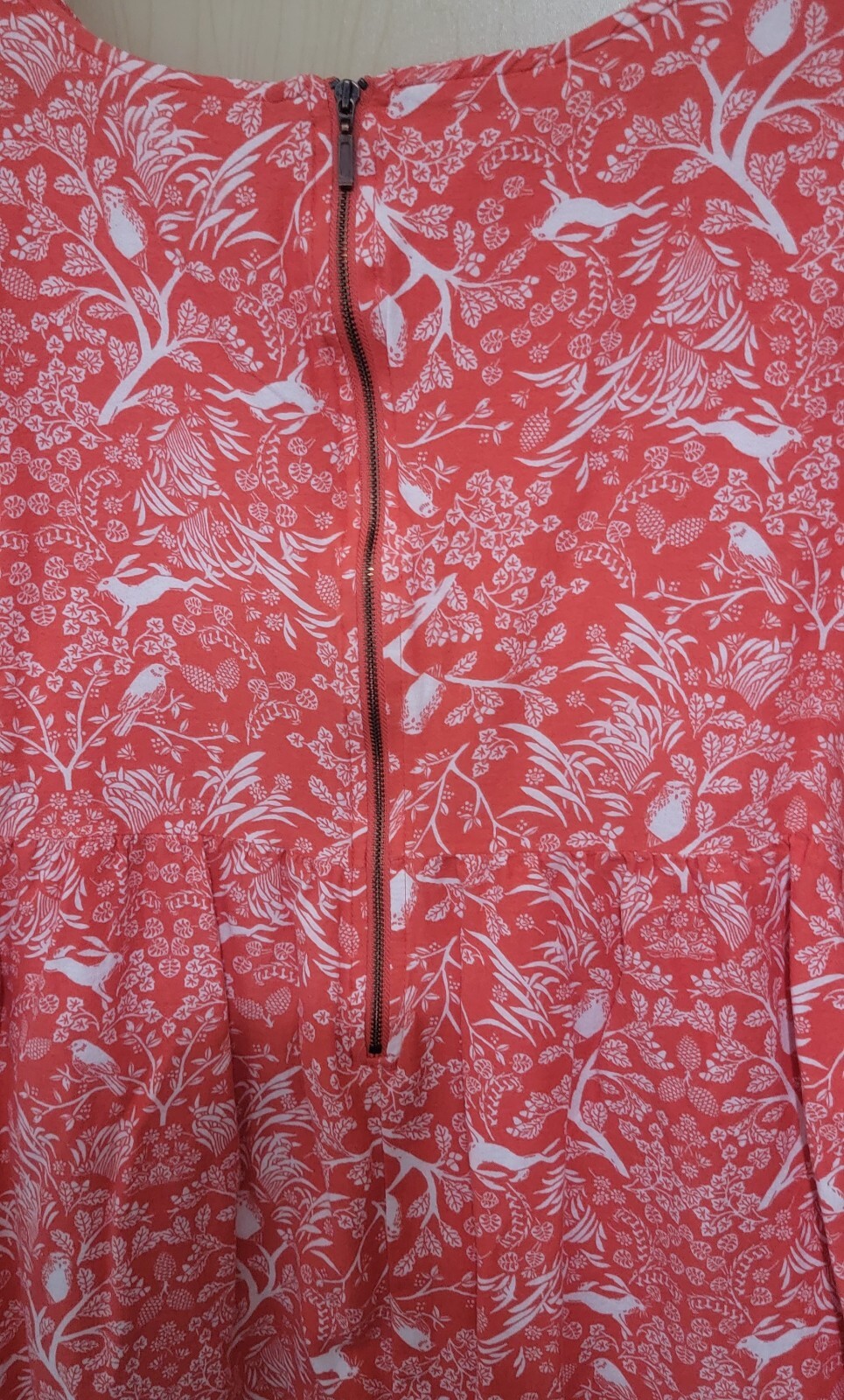 Old Navy Round Neck Dress Womens Sz LG all over print Animals Birds 3/4 Sleeve