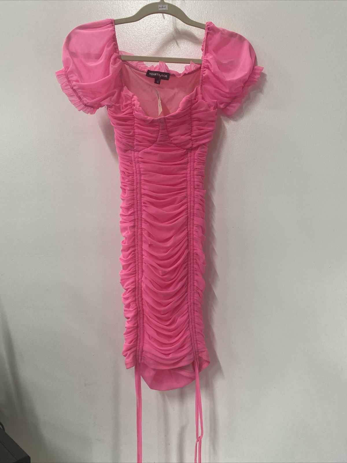 Hearts Rob Bodycon Dress-Pink – Ruffles Size Small NWT