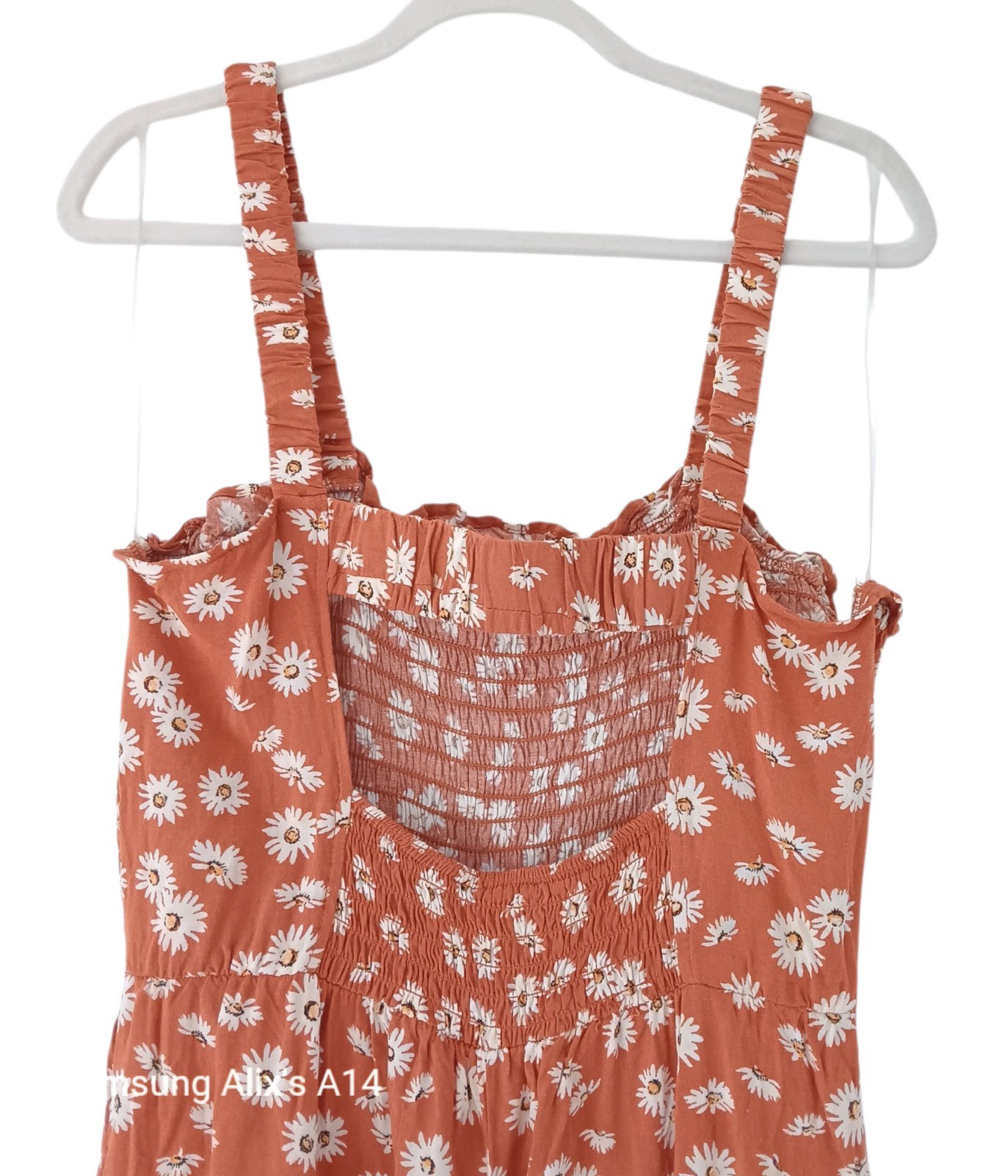 As U Wish Boho Jumpsuit Small 100% Rayon Brown Floral Capri Resort Romper Look