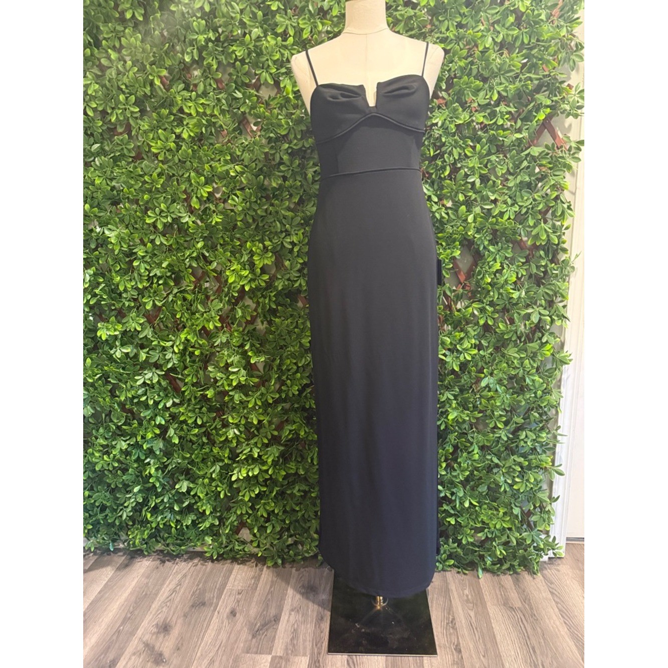 NWT- Romantic Existence Black Column Maxi Dress