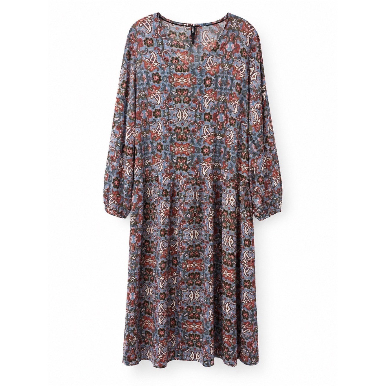 Lanidor Collection Boho Paisley Bell Sleeve Midi Dress XL 100% Viscose
