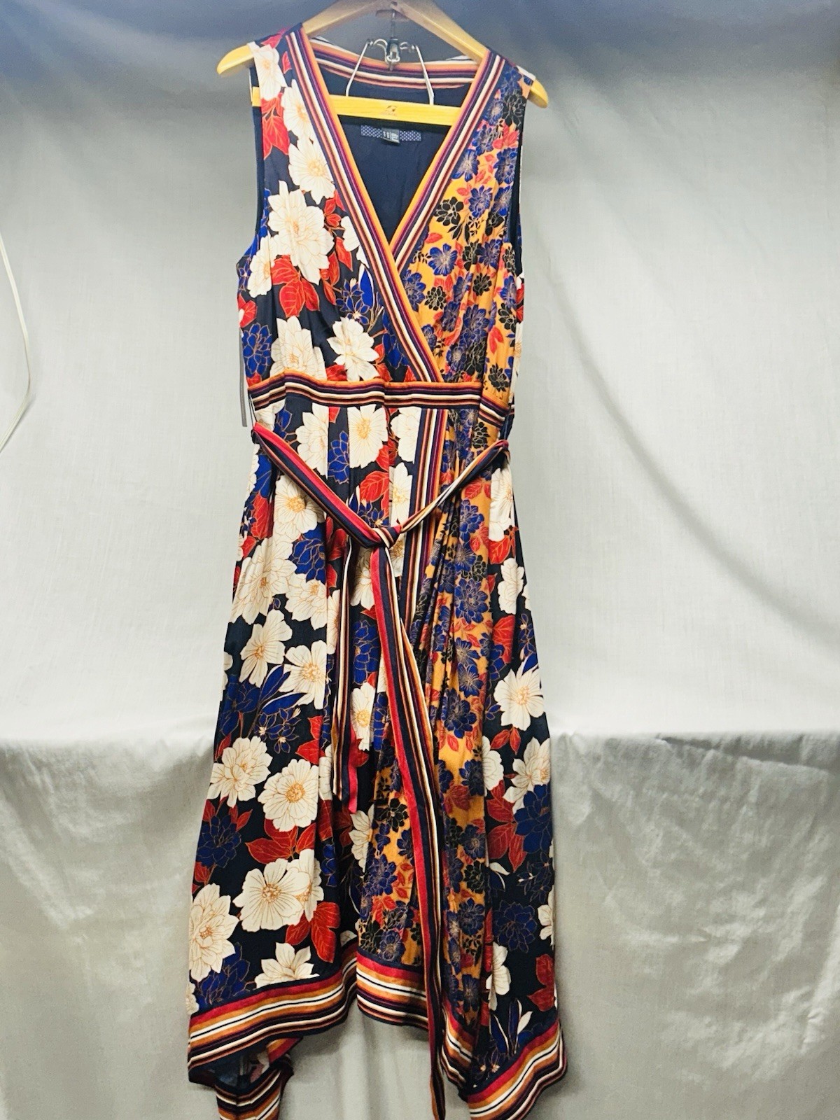 NWT Anthropologie Maeve Cassandra Mixed Print Floral Midi Dress Size 14 Pockets