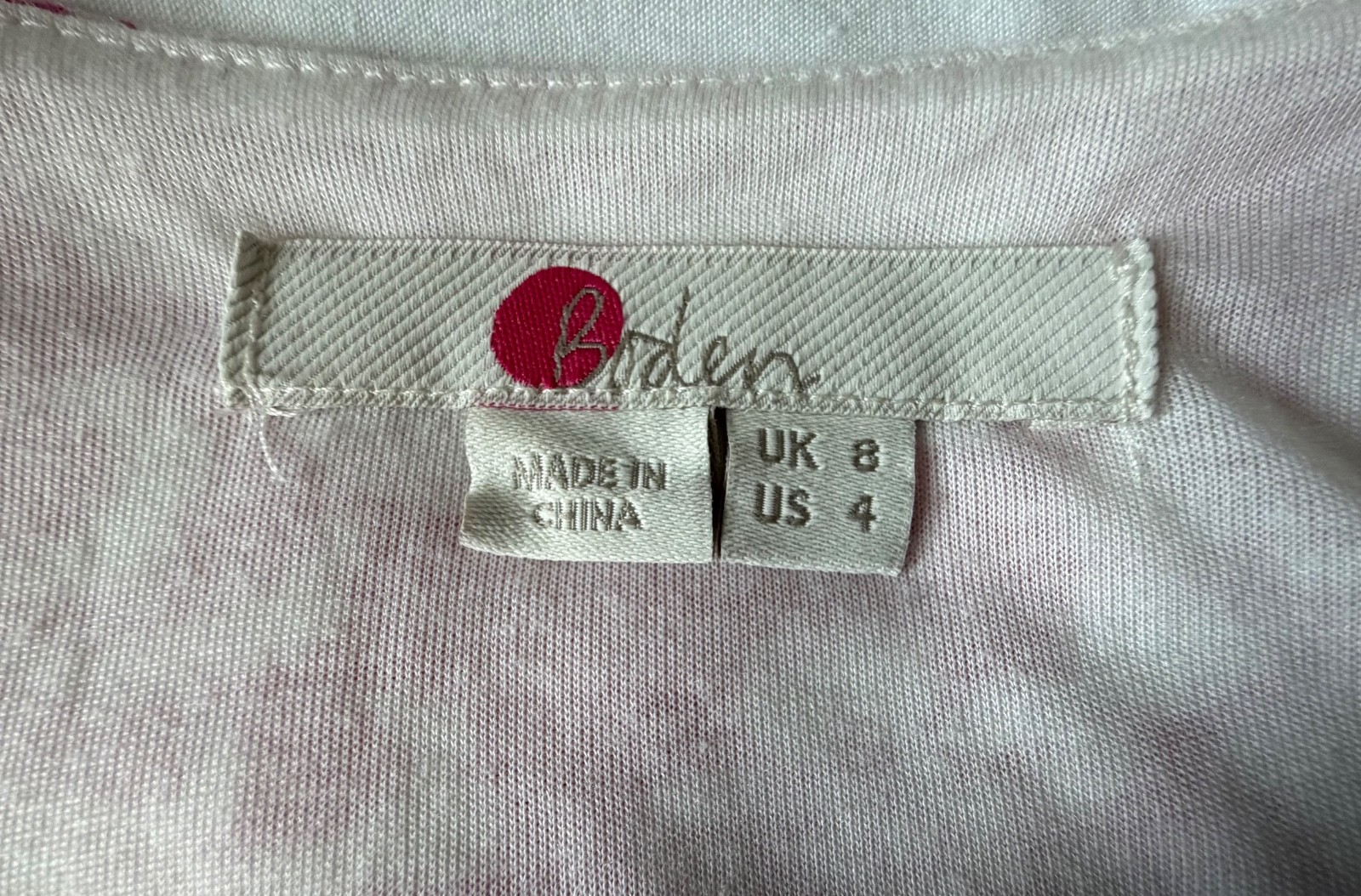 Boden Women’s Size US 4 Midi Pink/White Floral Jersey Dress Flutter Cap Sleeve
