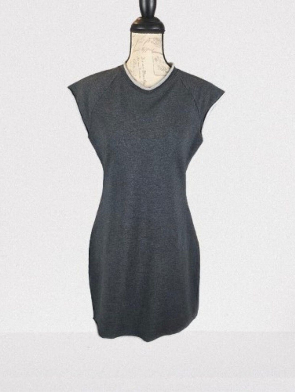 Fair Indigo Organic Cotton French Terry T-Shirt MIni Dress Grey Wmn’s Med