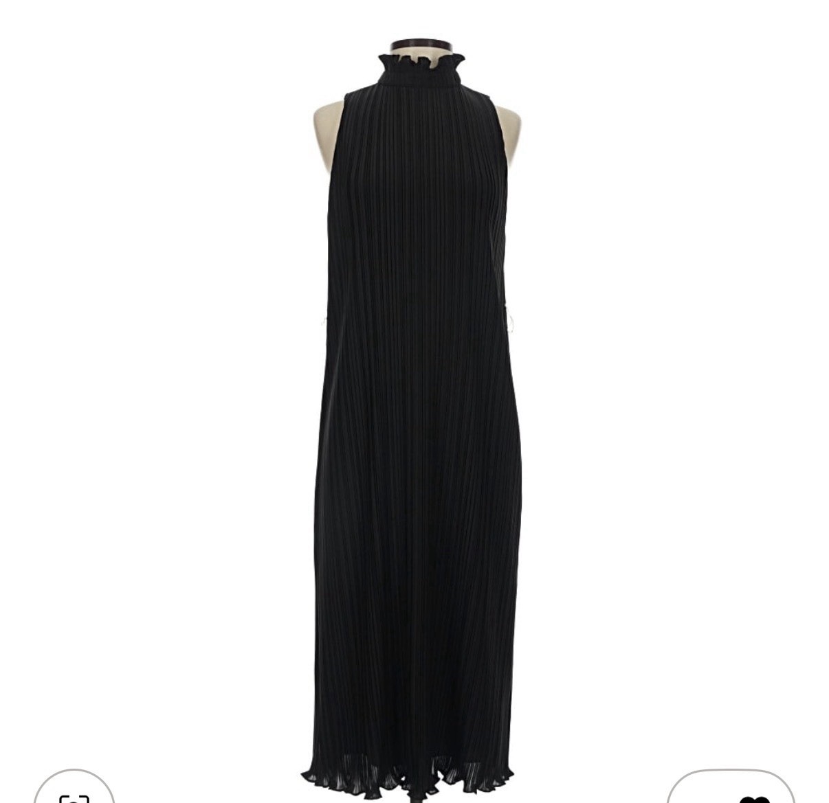 alice + olivia Black Pleated High Neck Sleeveless Lined Maxi Dress Zip 2