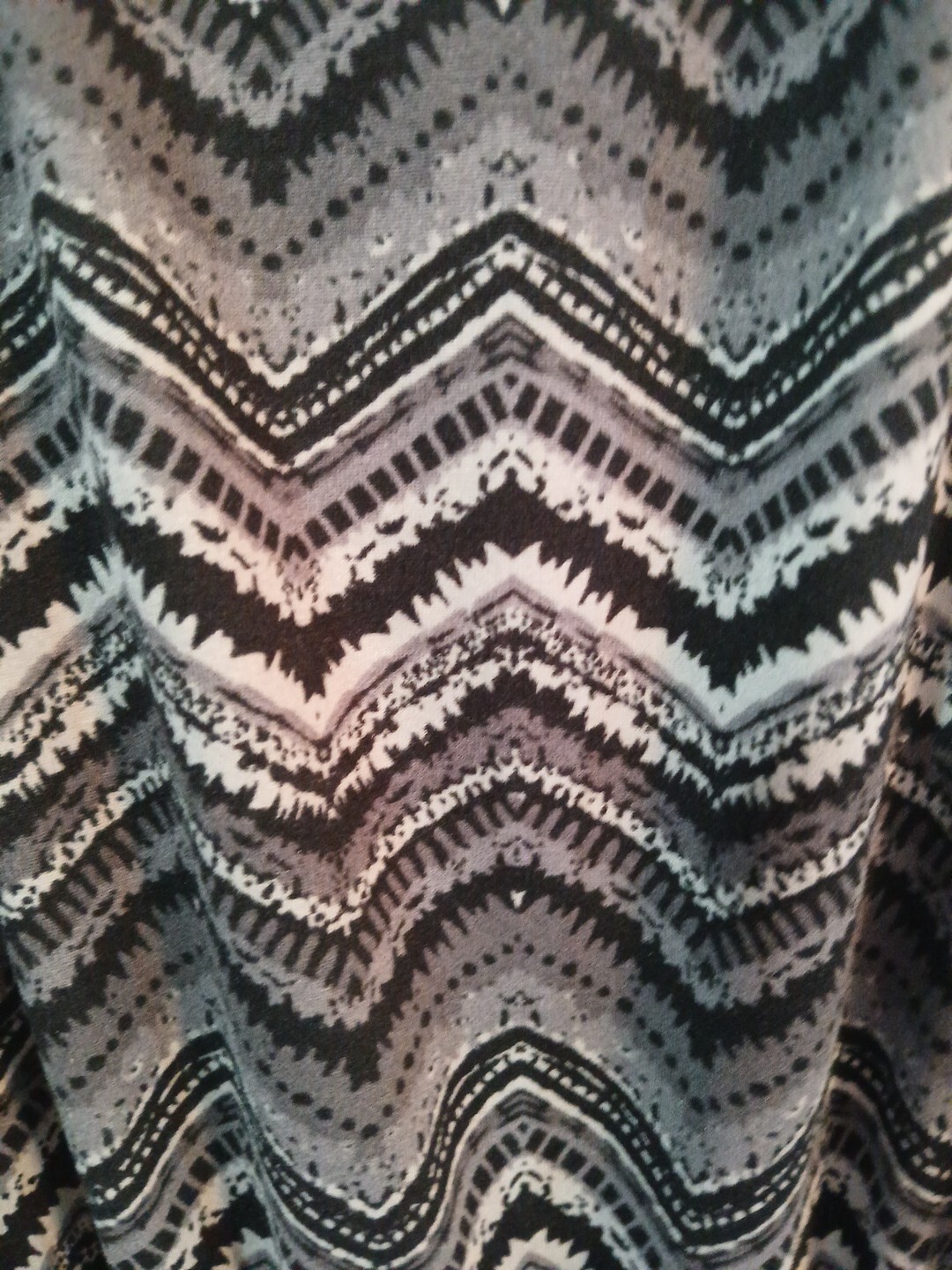 Sheila Rose Chevron Sun Dress Black-Grays Zig-Zag Womens Xlg Elastic Waist