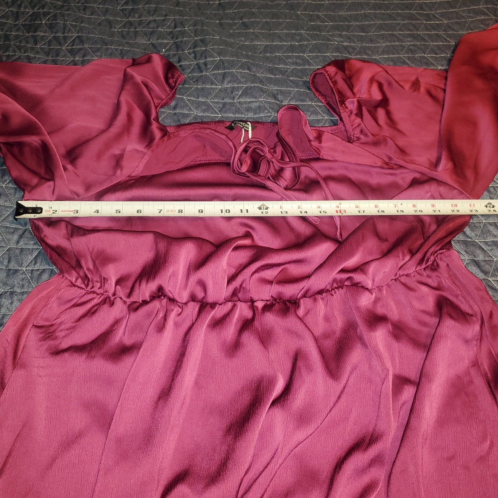 BloomChic Aubergine Purple Ruffle Neck Midi Dress Side Slit Plus 18/20 NWT