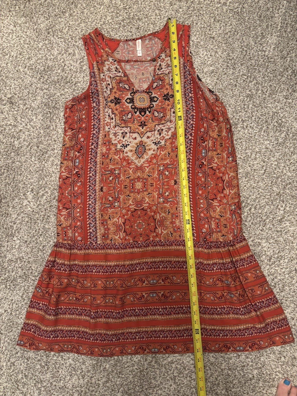 Women’s Xhilaration Rust Colored Paisley Sleeveless Sundress Size L