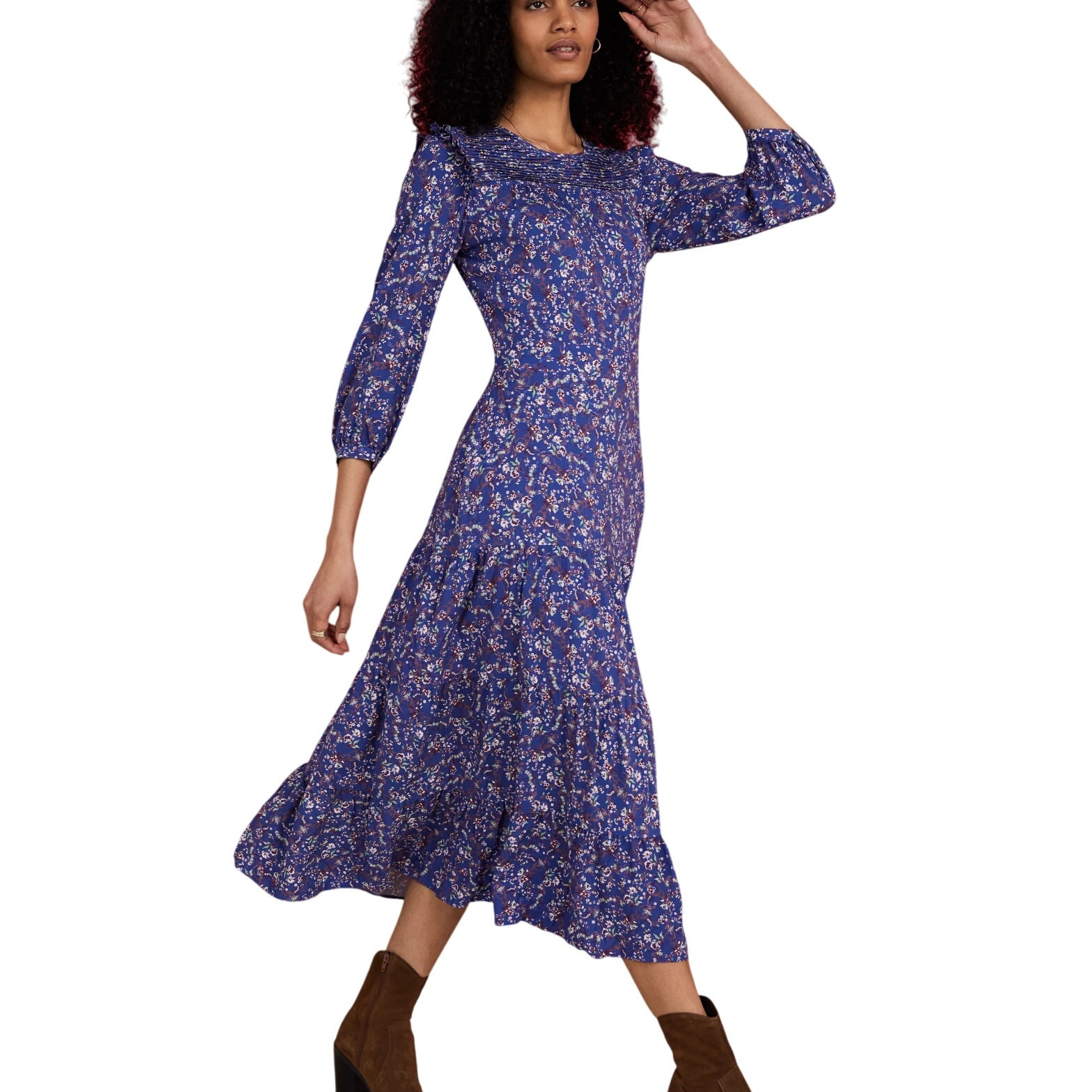 Baukjen NWT Sz 10 Cece Midi Dress Lenzing Ecovero Ditsy Floral Cottage Ethical