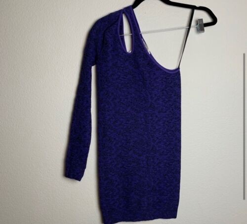 Bcbgeneration Womens One Shoulder Bodycon Mini Dress Blue S NWT