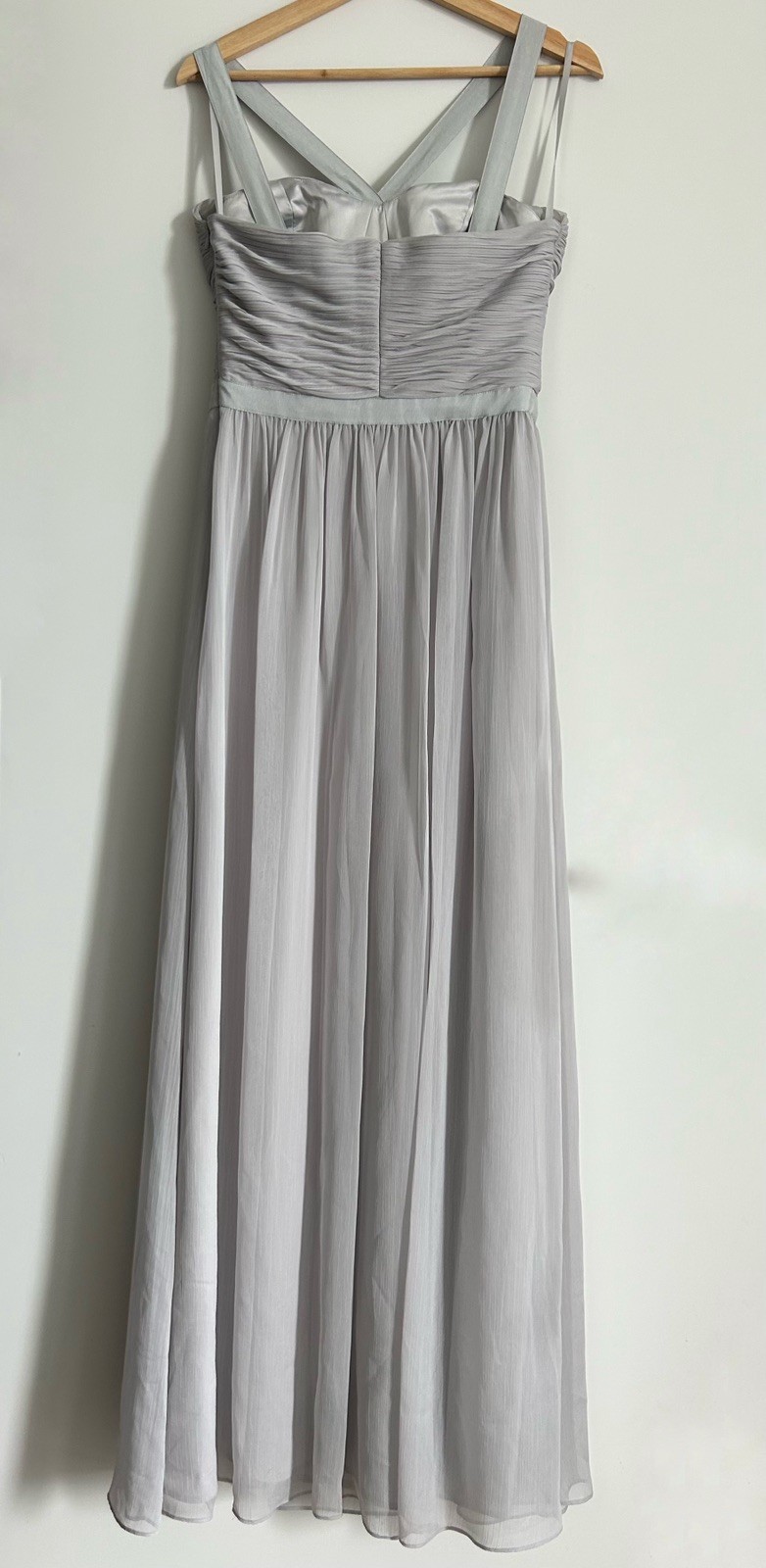 TED BAKER LANGLEY ‘Skaio’ Grey Long Maxi Dress Size 2 UK 10 Ballgown Prom Strap