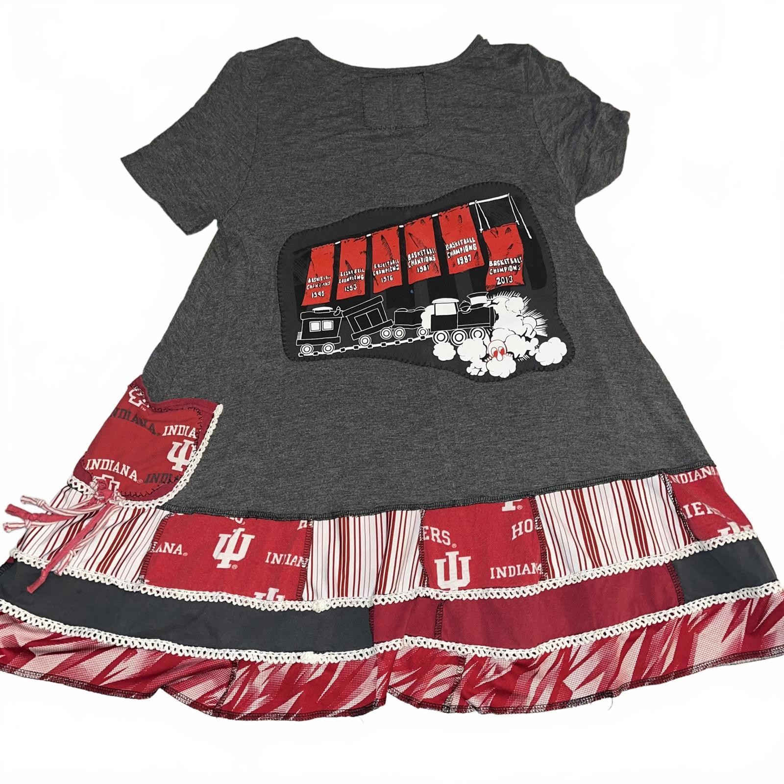 Handmade Indiana University Hoosiers Women’s Dress Basketball Funky DIY Gray Red