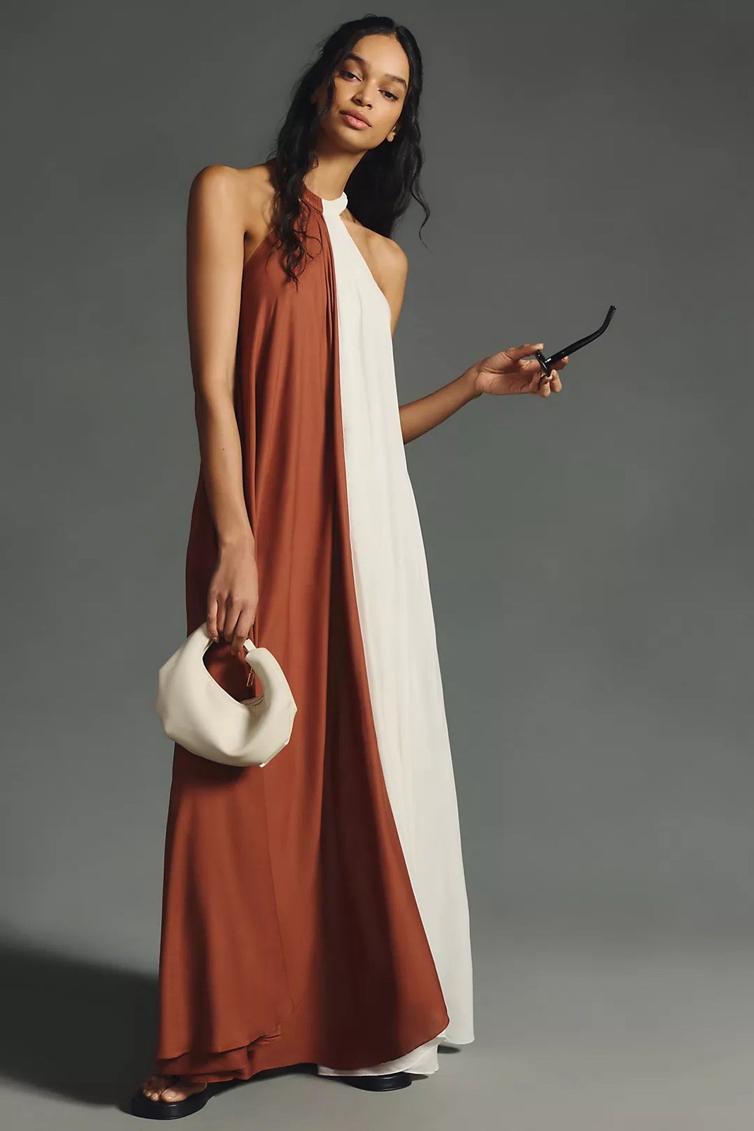 Let Me Be Colorblock Halter Dress Anthropologie XS Maxi SOLD OUT Boho Luxury