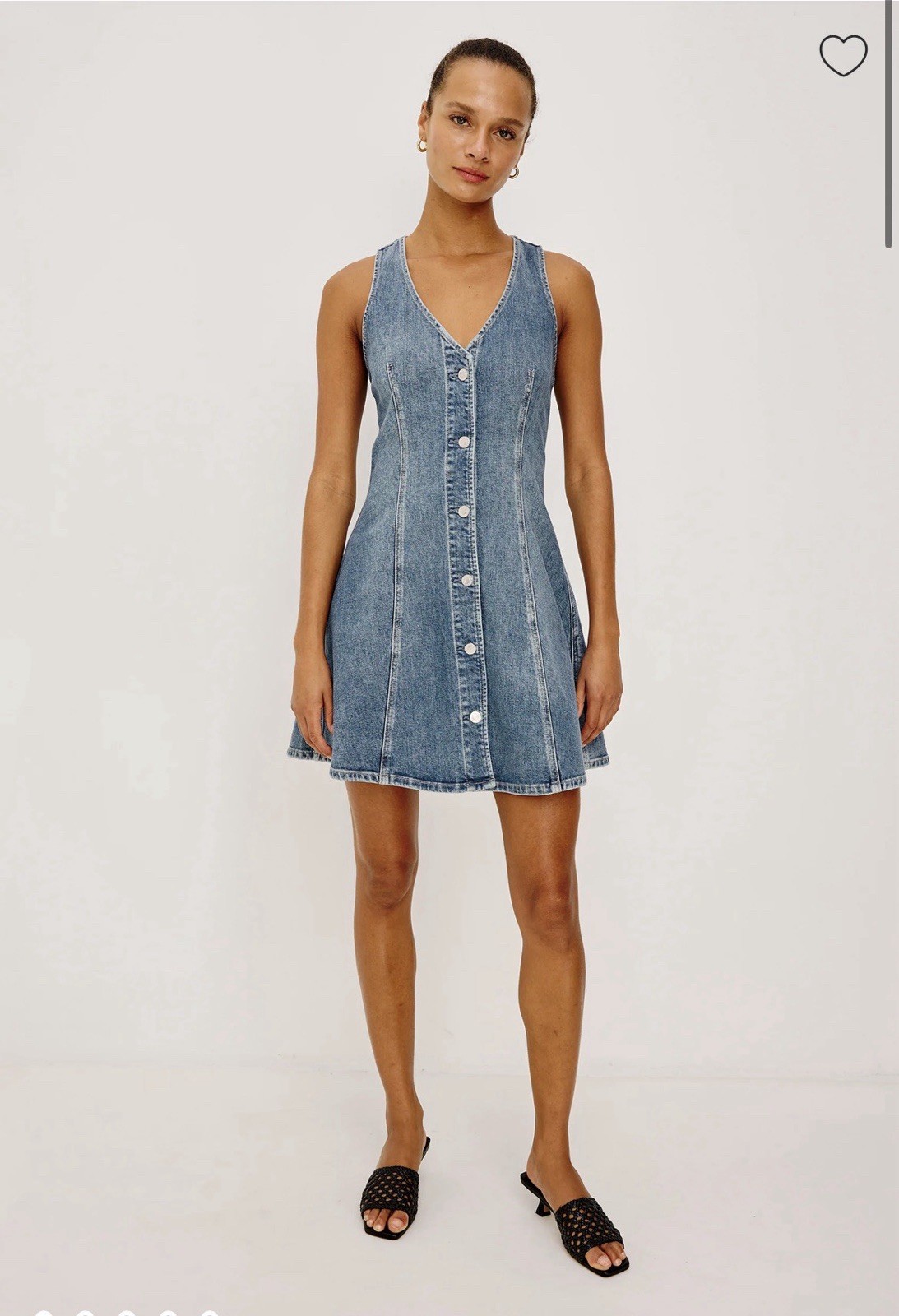 Rails X-Large Anaheim Denim Dress Heritage Blue Button Front Sleeveless (XL)