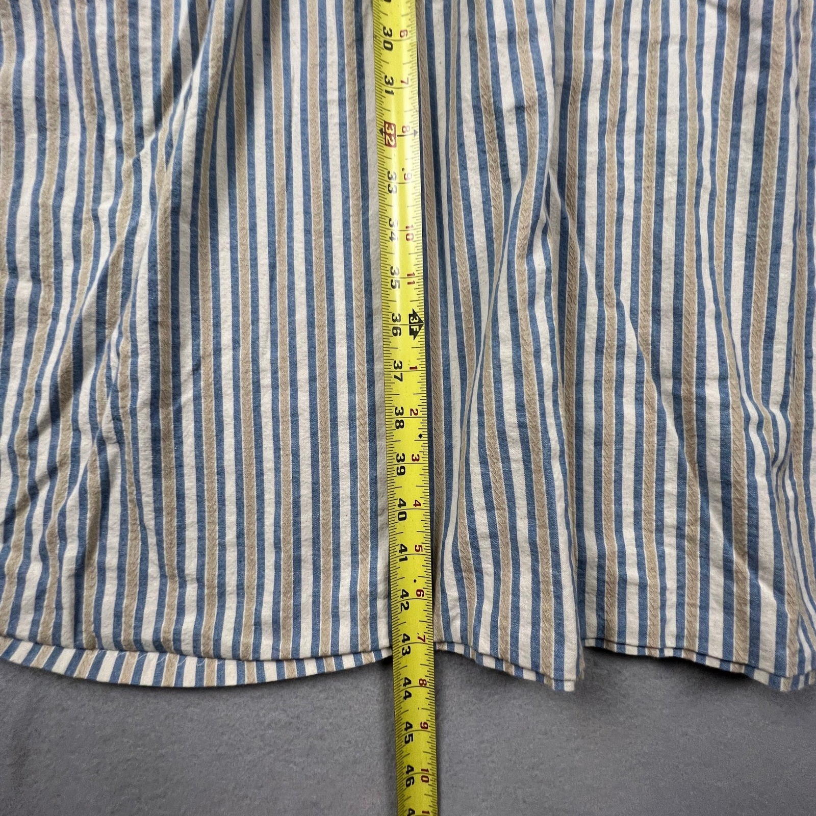 Cottagecore Striped Midi Dress Womens Blue Tan Vacation Sailor Casual Summer
