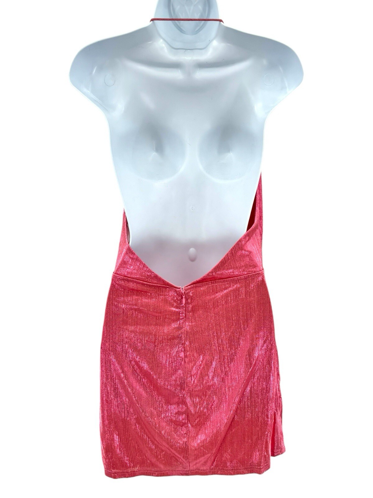 NWT Superdown Missie Wrap Front Mini Dress M Pink Metallic Party Date Night Out