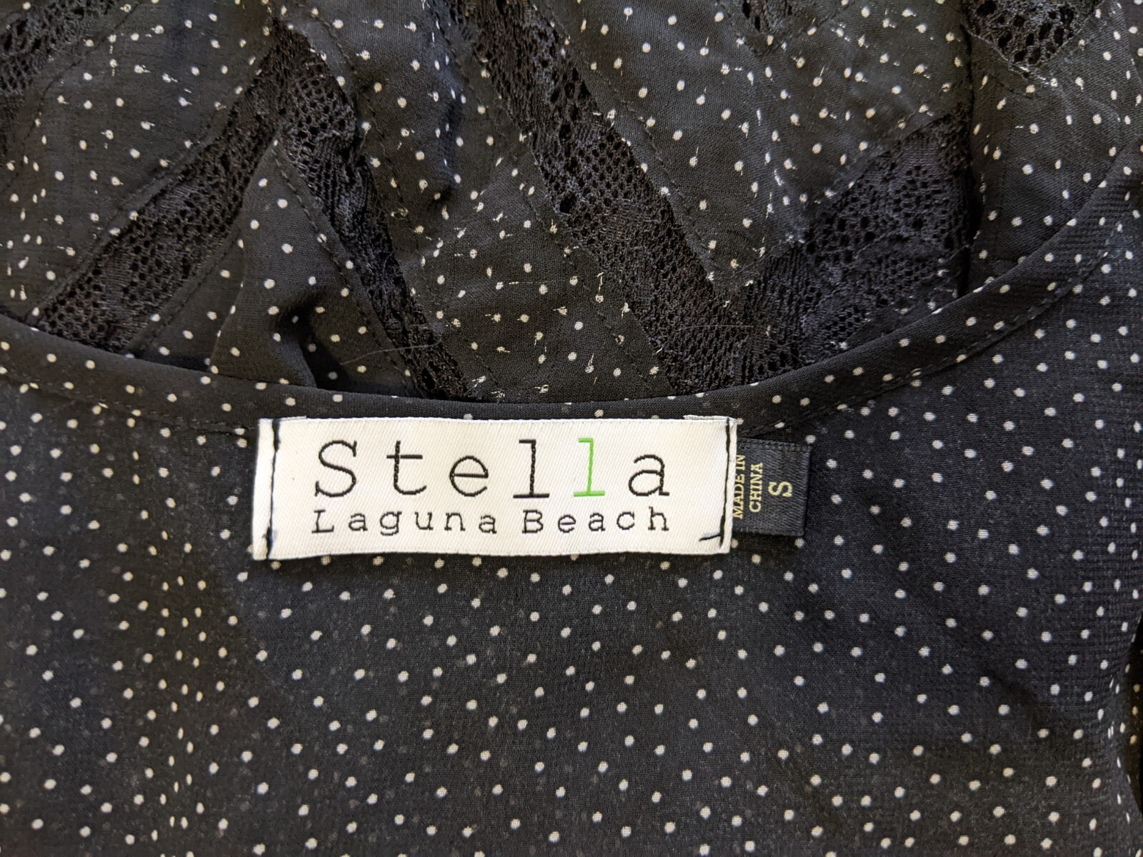 Stella Laguna Beach Women’s Dotted Sheer Dress Sz Small Polyester/Nylon Blend