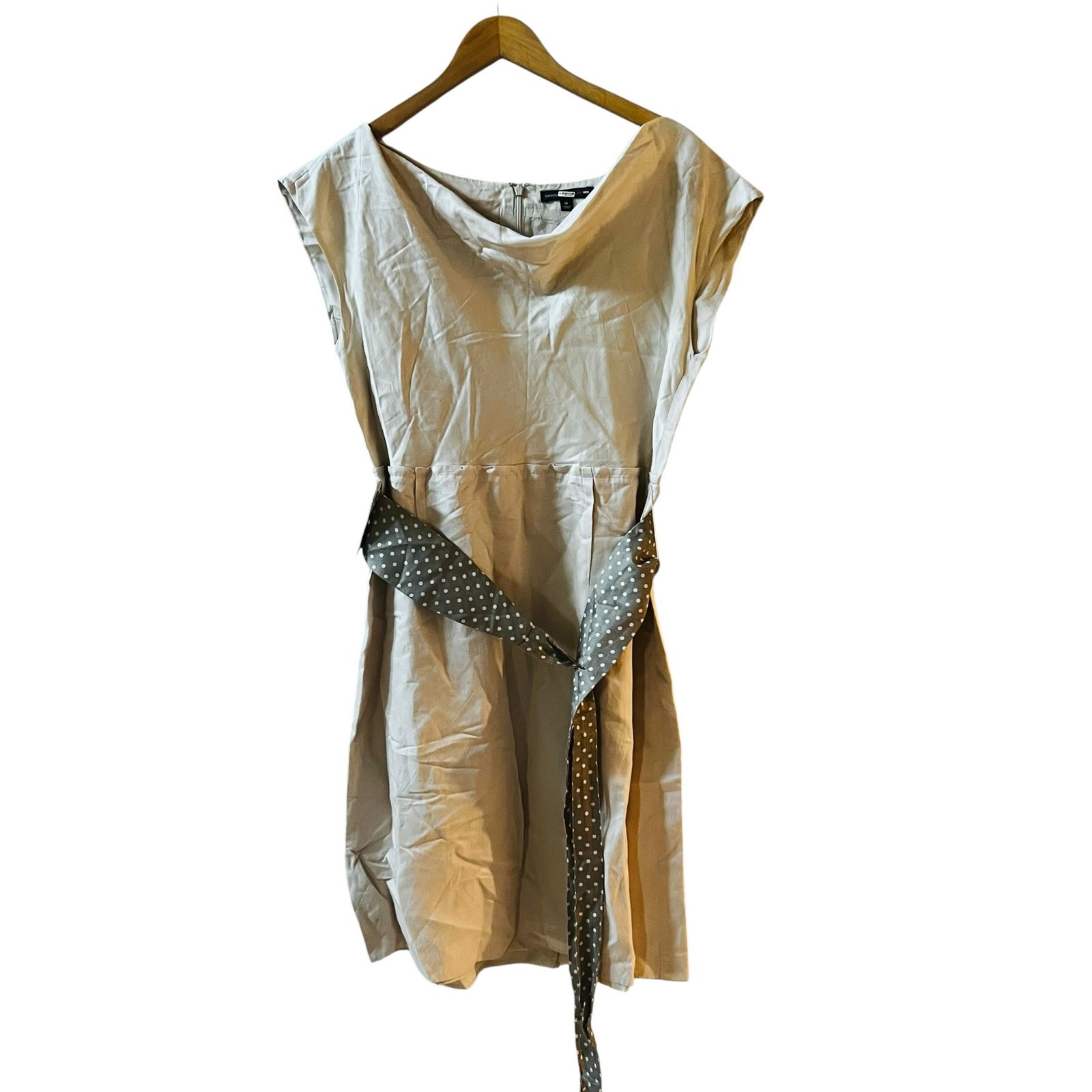Banana Republic X Mad Men Linen Blend Cream Belted Dress Size 14