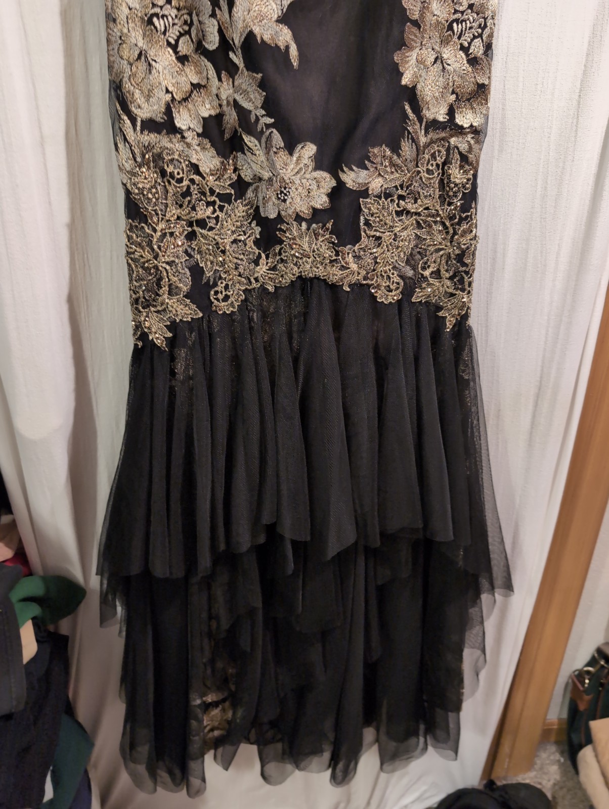 Marchesa Notte Floral Embroidered Gown Mermaid Midi Maxi Dress, Size 0
