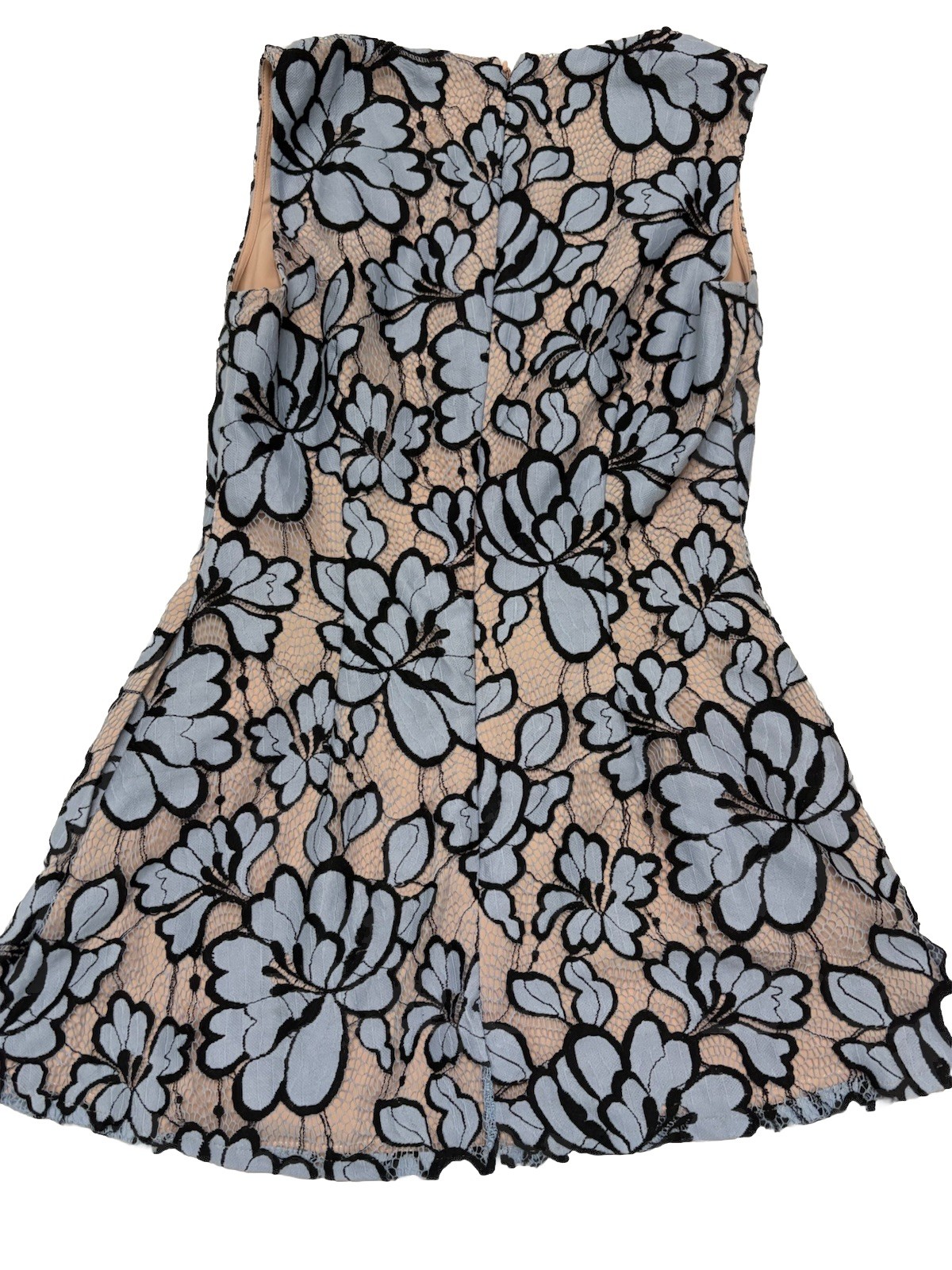 Lace & Mesh Blue Black And Nude Minidress / Top Sz M Anthropologie inspired