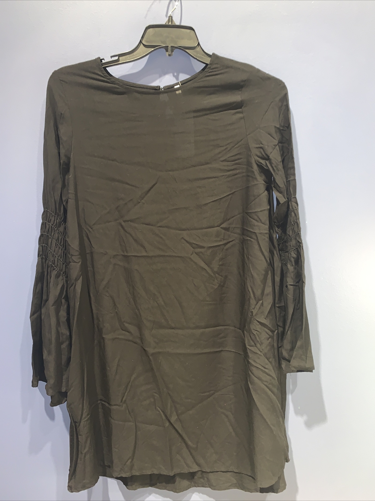 Medium Black Dress, Gathered Bell Sleeves, lightweight Grayson Threads USA