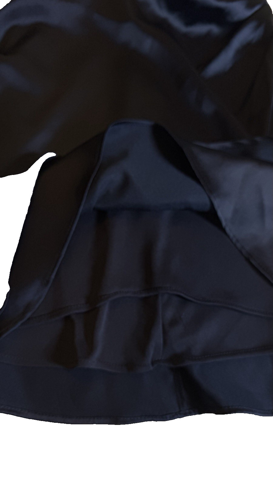 Stacees Dark Navy Satin Cocktail Dress 4 Cowl Neck Party Special Occasion NWT