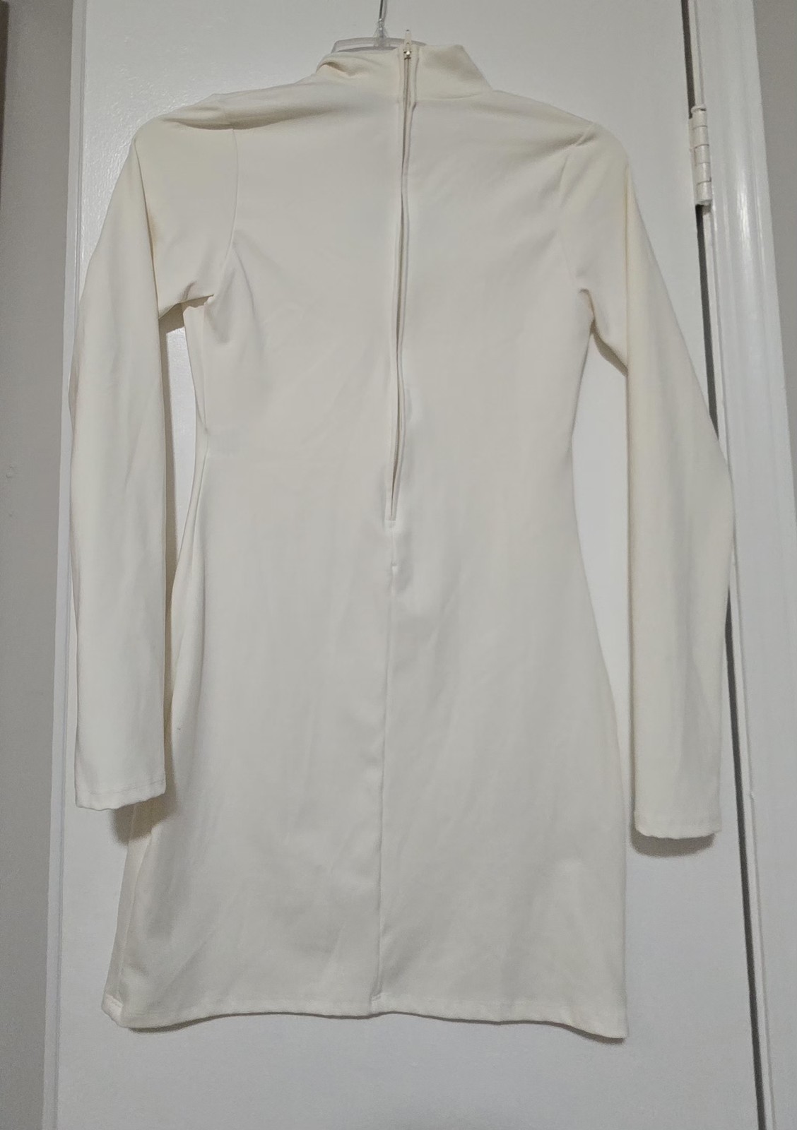 Milano Di Rouge White Solid Mock Neck Long Sleeve Bodycon Knit Dress XL