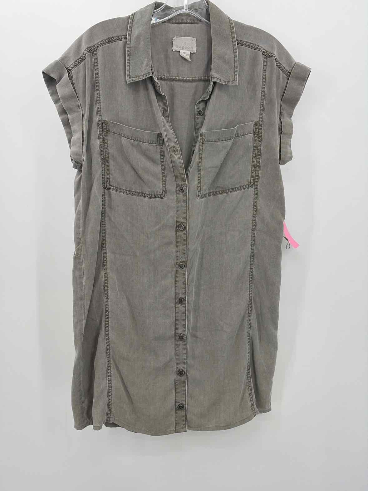 Pre-Owned Caslon Grey Size Small Knee Length Short Sleeve Dress