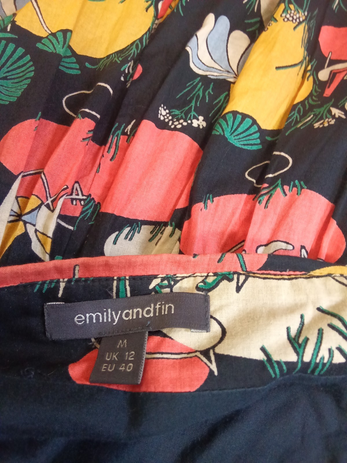 Emily and Fin Sundress Medium 12 Beach Lady Pool Print Summer Dress Pockets
