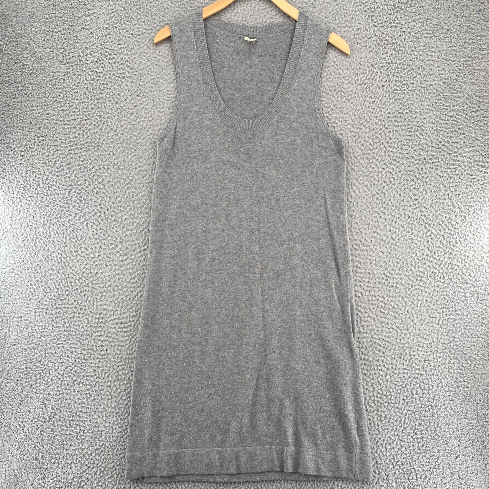 J Crew Dress Women Medium Gray Wool Cashmere Blend Sweater Scoop Neck Shift Mini