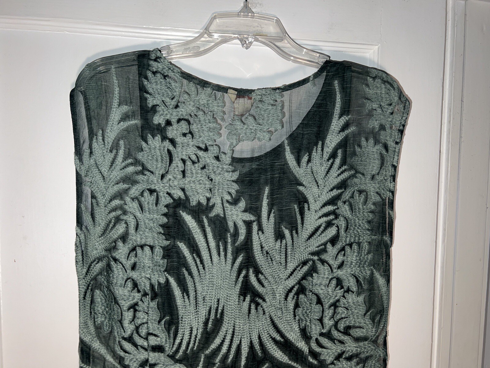 Sundance Cypress Legends Silk Lace Drop Waist Sleeveless Dress Green Sz 10. d540