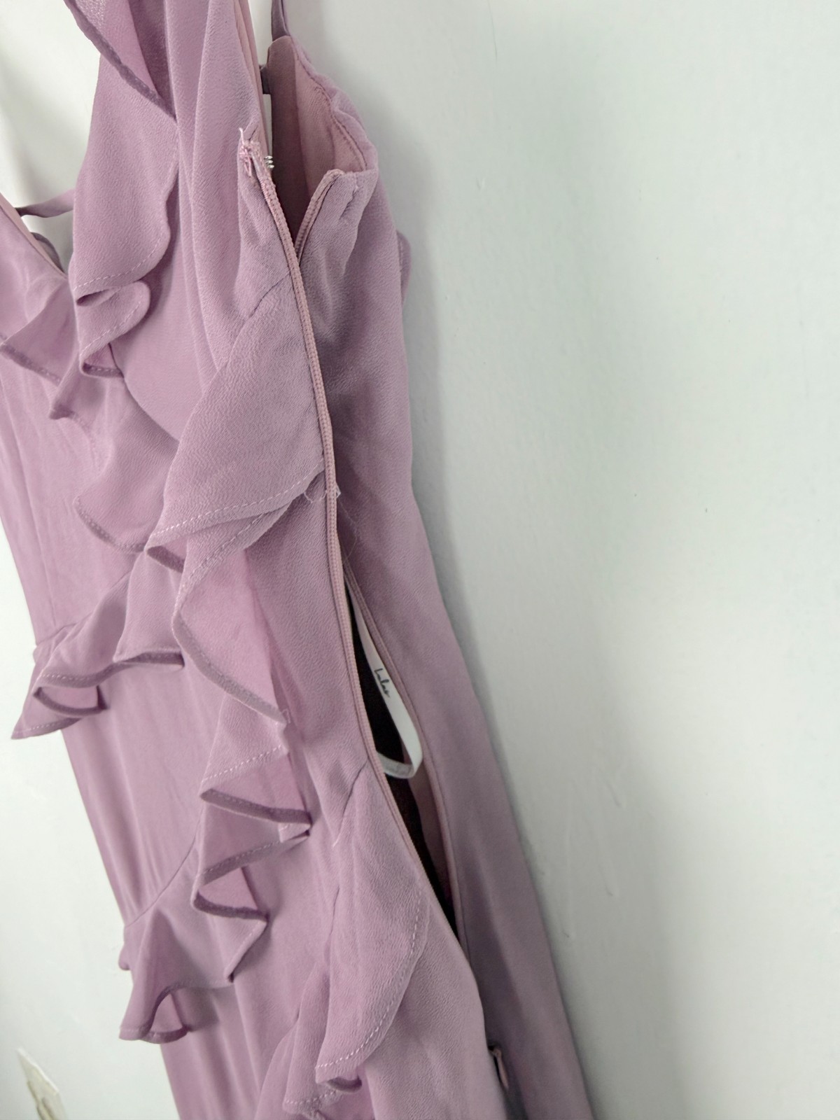 NWT Lulus Fancy Sweetness Lavender Ruffled Lace-Up Sleeveless Maxi Dress XXS