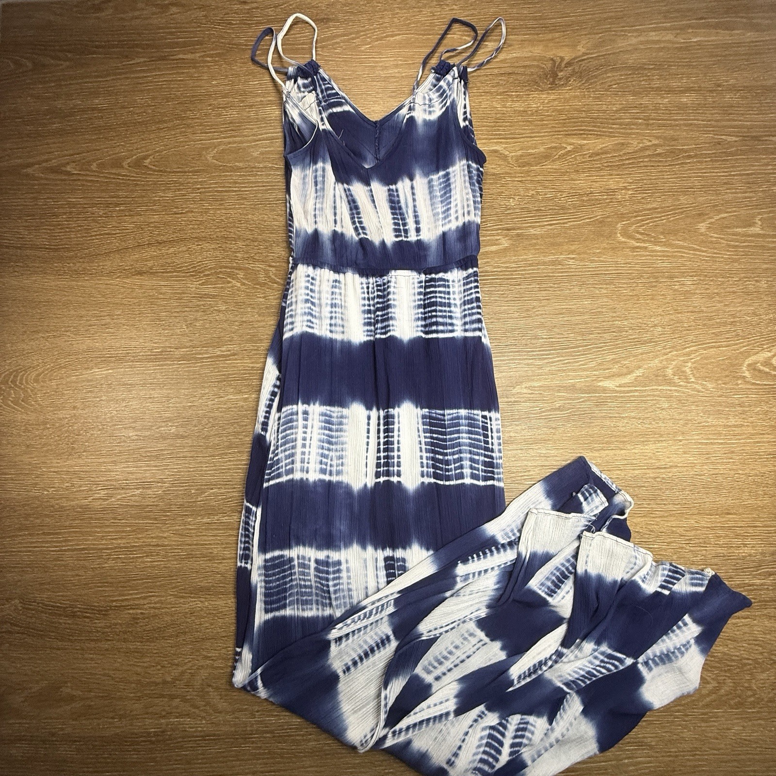 Flying Tomato Maxi Dress Women’s S Blue White Tie Dye Sleeveless Boho Coastal