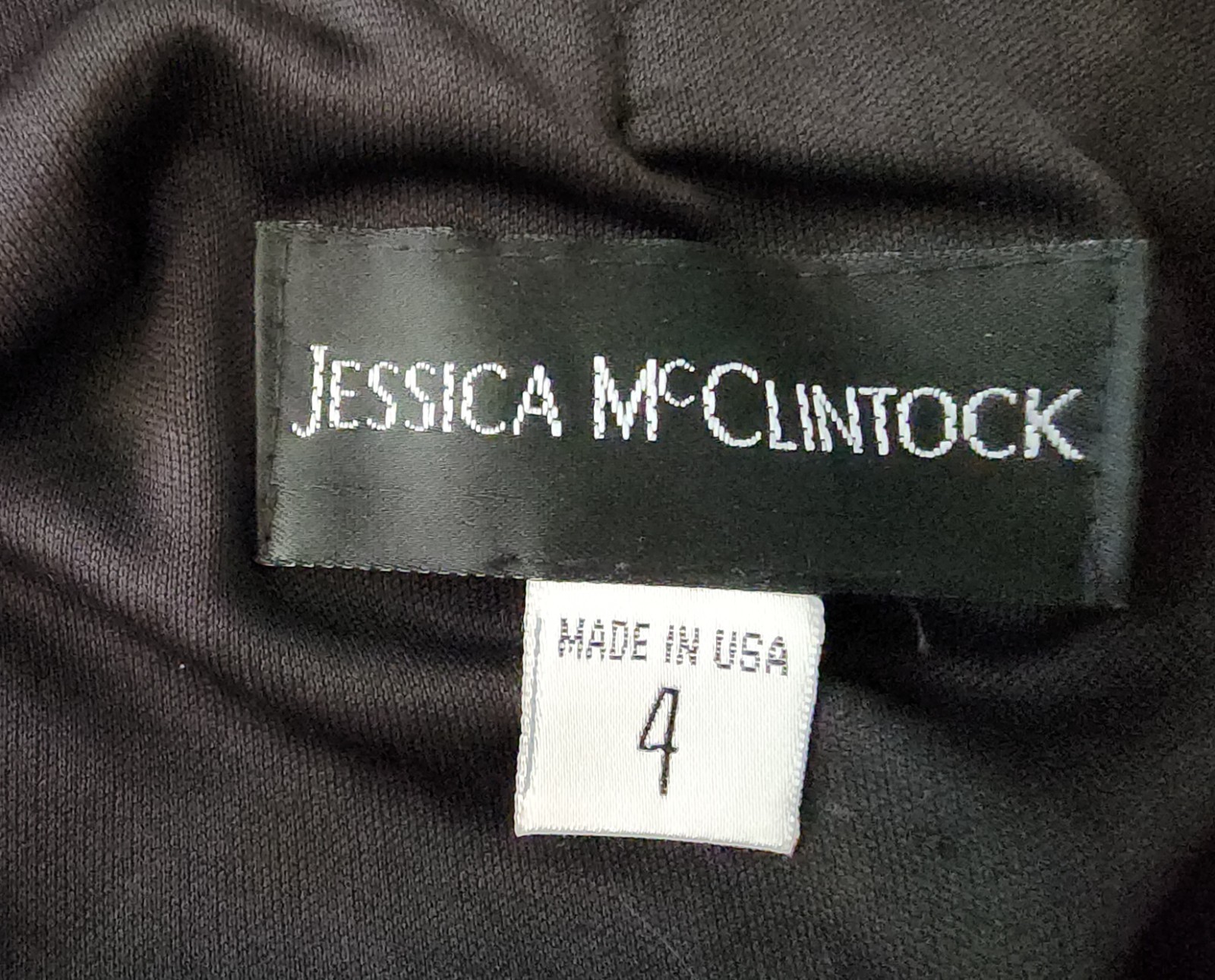 Vintage Jessica McClintock Halter Dress Black Paisley Stretch Gown Size 4 – 10