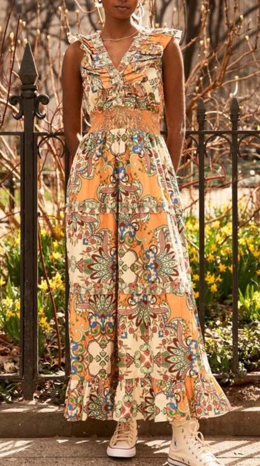 Love The Label Azalea Dress In Muskmelon Multi Size M