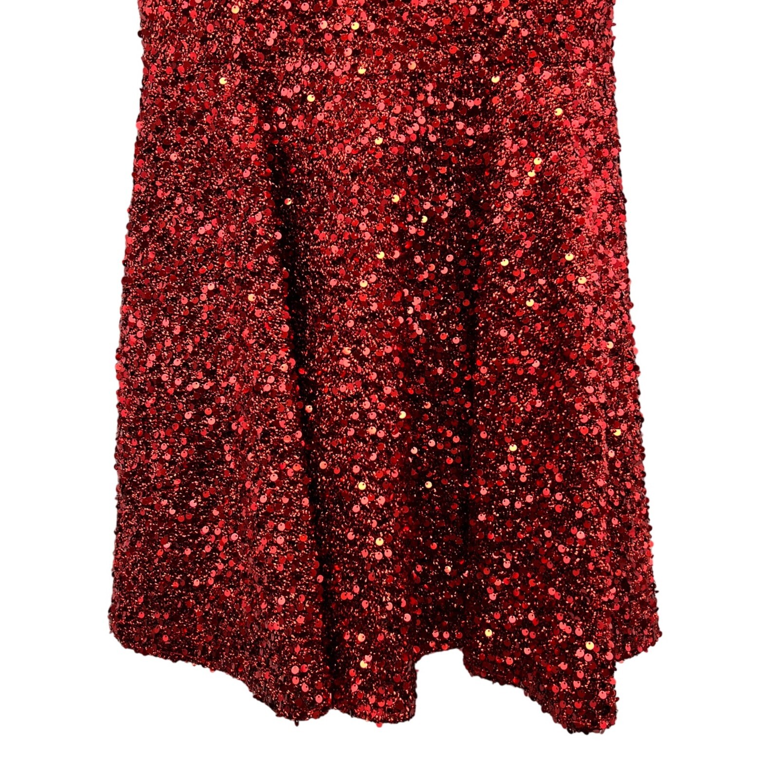 Alyce Paris 3116 A-Line Spaghetti Strap Sequin Short Dress Red Size 12 New