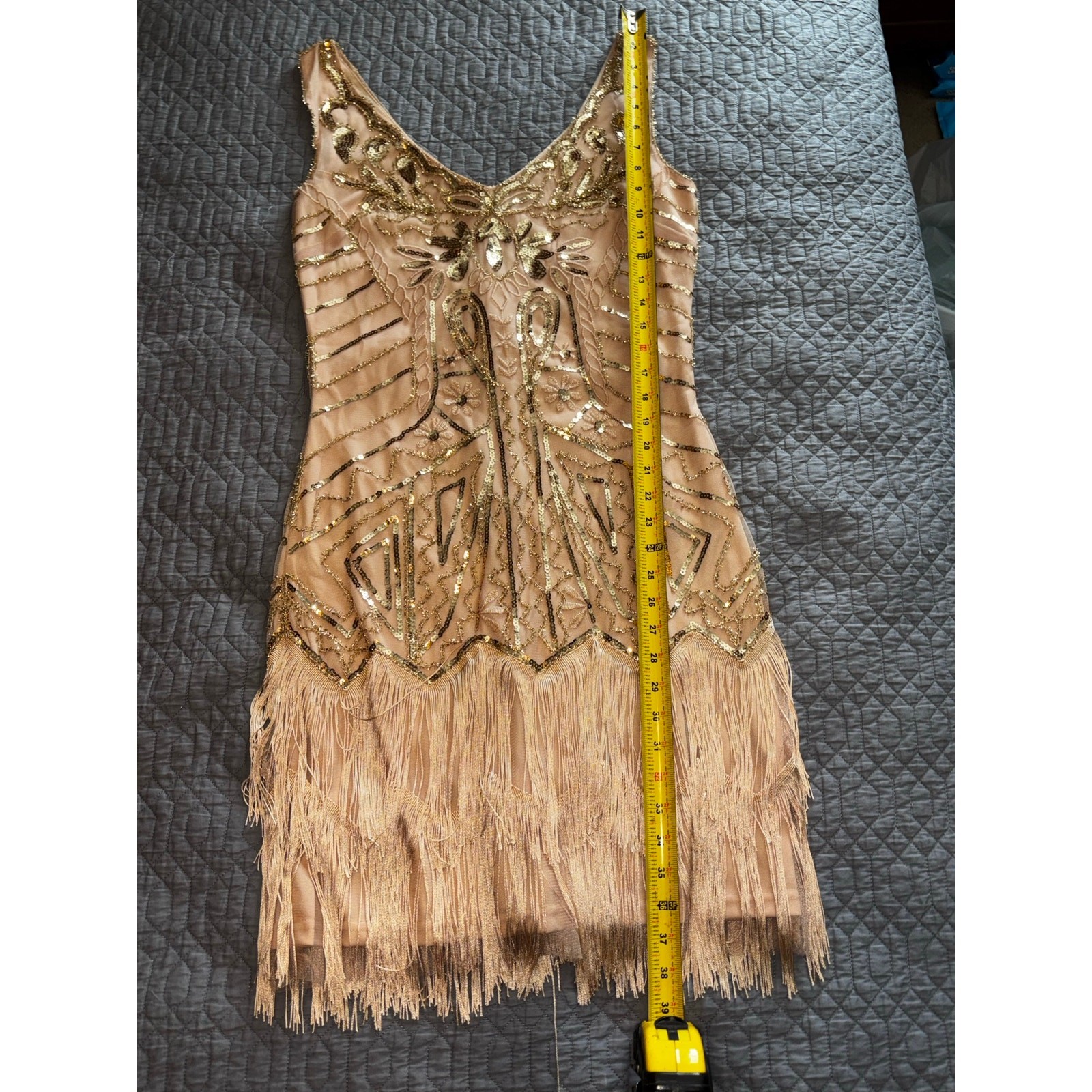 BABEYOND 1920’s Style Sequin/Embroidered Flapper Dress Sz M
