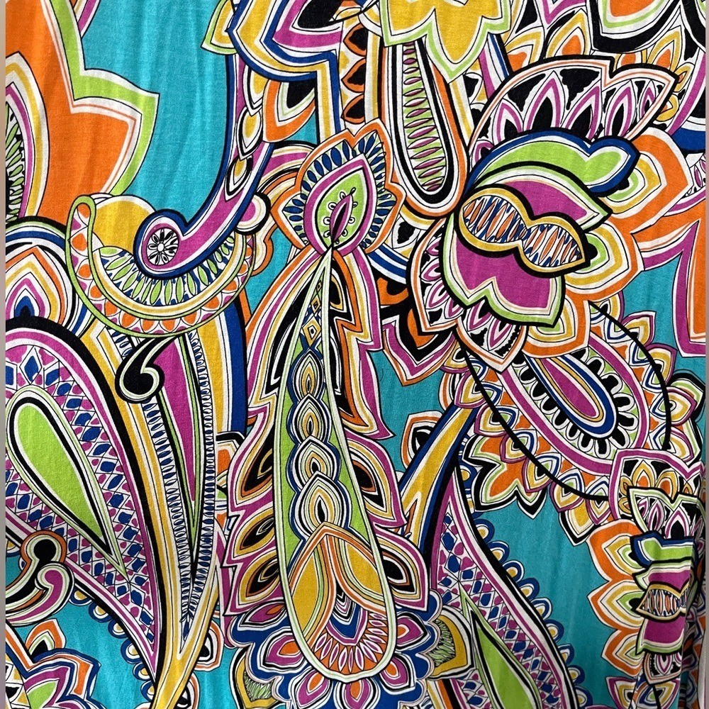 Klozlyne Maxi Dress Womens Medium Multicolored Paisley Bright Indie Funky Summer