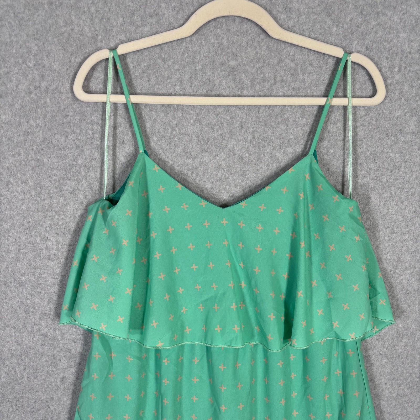 Francescas Mini Dress Womens Large Mint Resort Cruise Southern Ruffle Layered