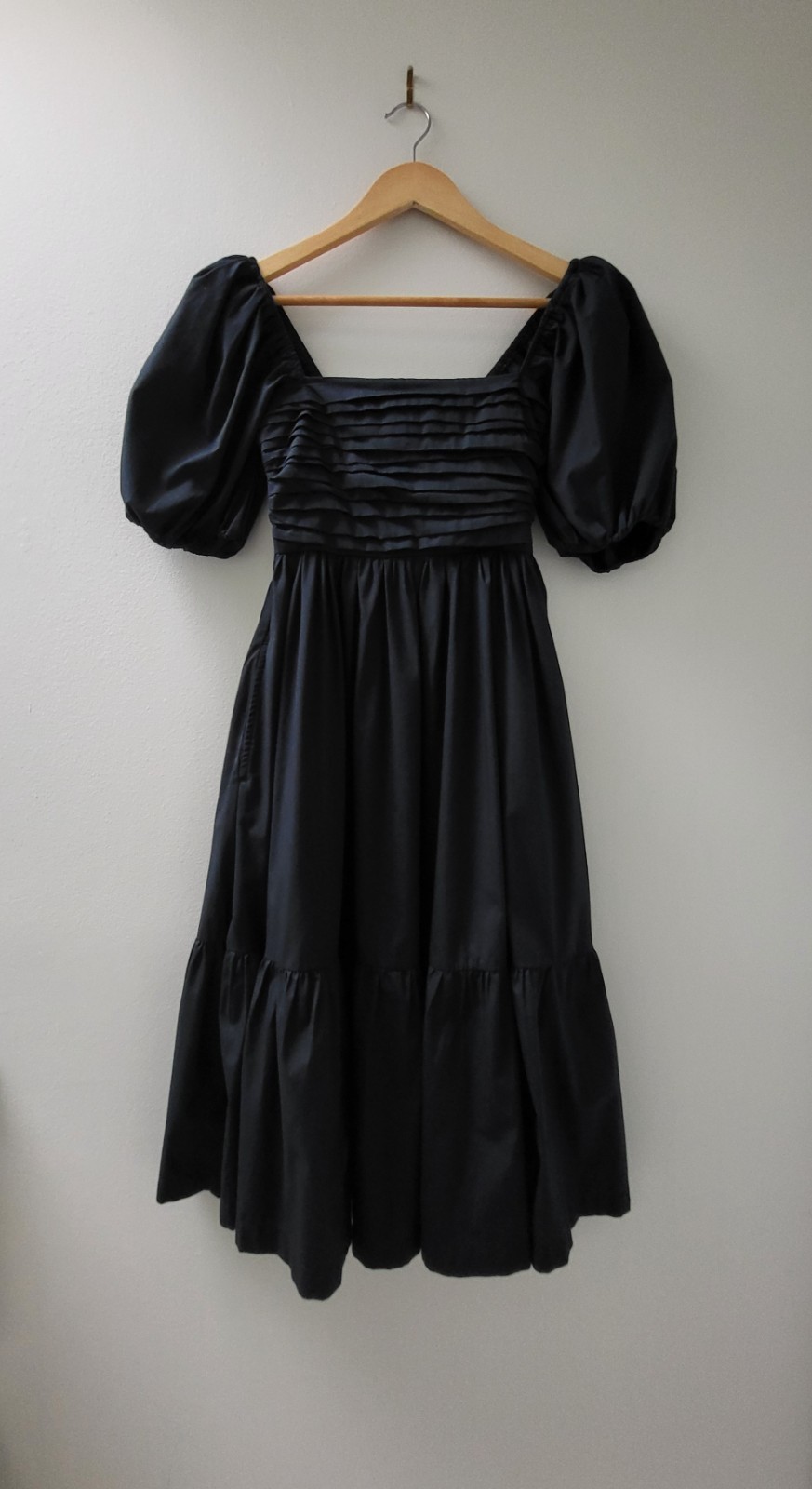 Abercrombie & Fitch Women’s Dark Blue Puff Sleeve Midi Dress XXS Petite