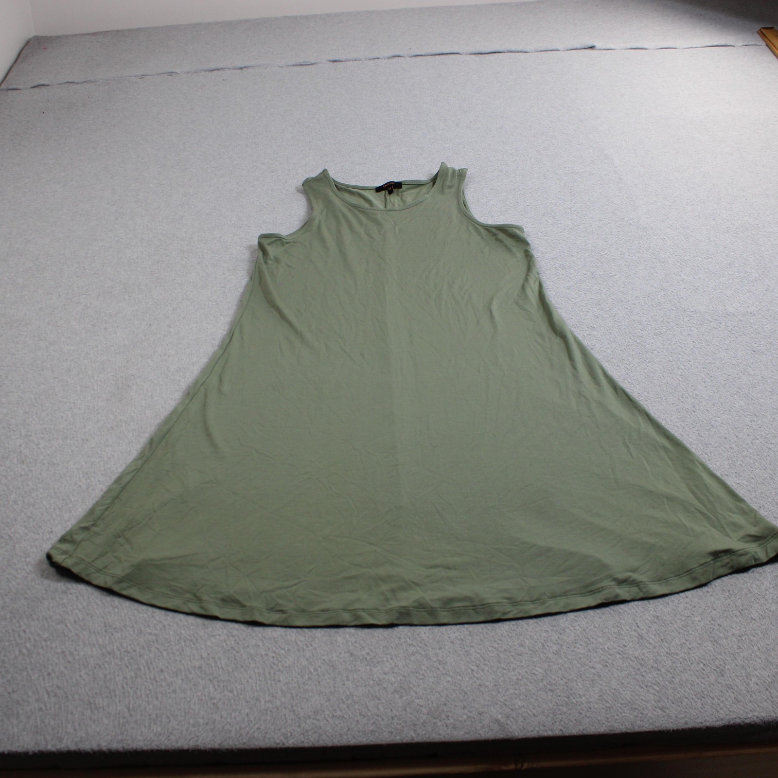 Quince Dress Women Medium Green Tank Trapeze Swing Jersey Travel Tencel Comfy